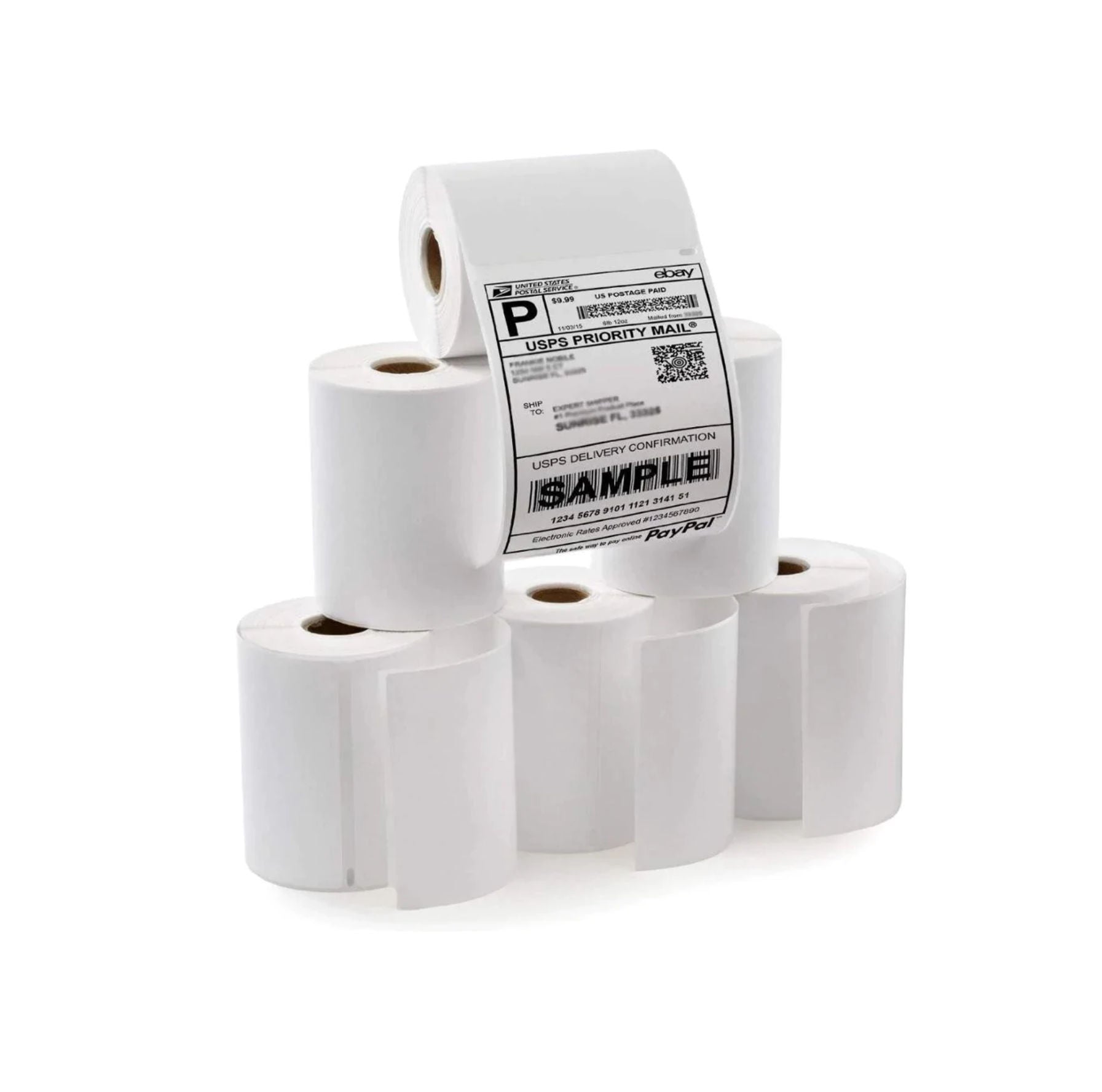 1" Core Direct Thermal Labels White