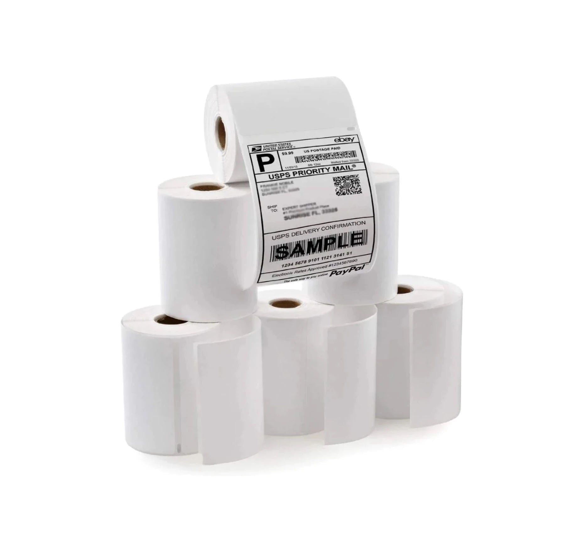 1" Core Thermal Transfer Labels White