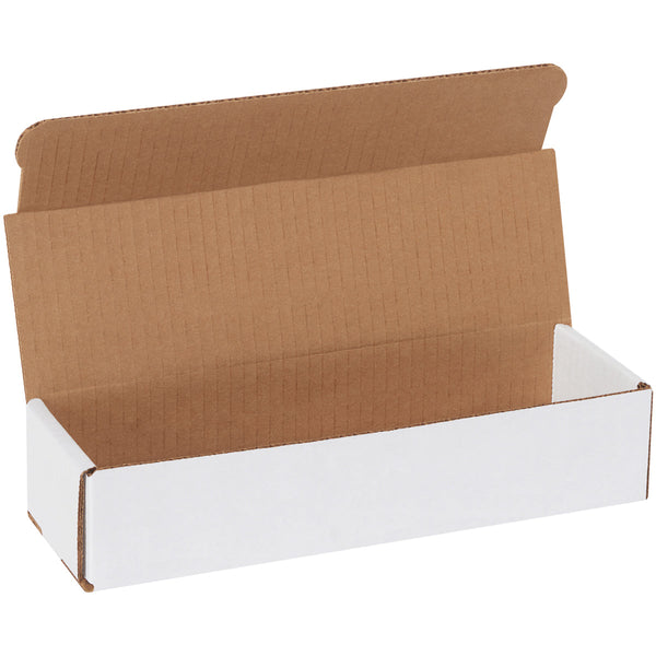10" x 3" x 2" White Exterior / Kraft Interior Single Wall 32 ECT Corrugated RETT Boxes