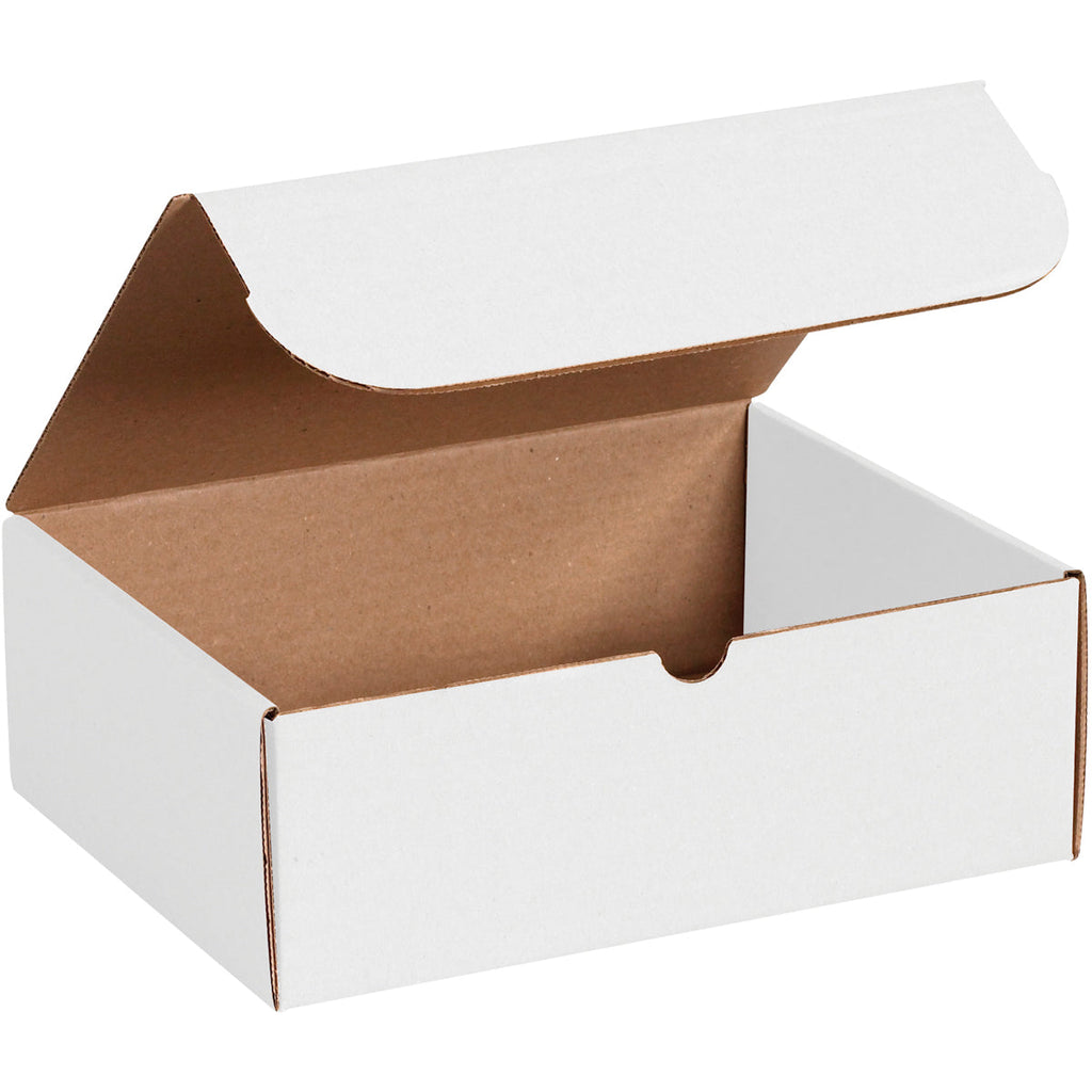 6" x 4" x 3" White Exterior / Kraft Interior Single Wall 32 ECT Corrugated RETT Mailers