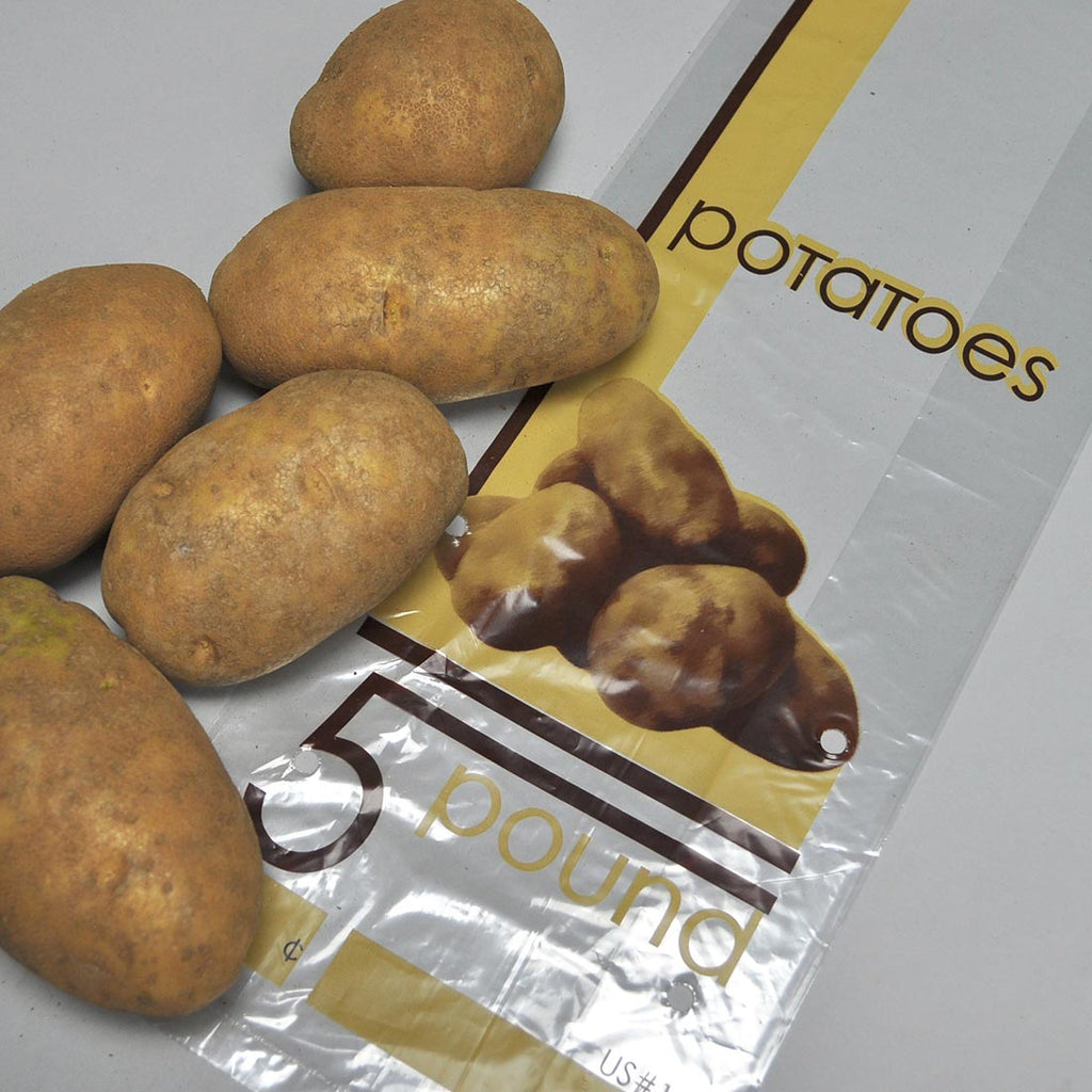 6" x 3-1/2" x 16-1/2" Clear with Vent Holes, 5 lb 1 mil LDPE Potato Bags