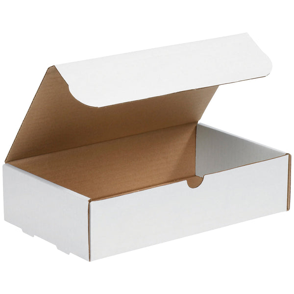 11" x 6-1/2" x 2-3/4" White Exterior / Kraft Interior Single Wall 32 ECT Corrugated RETT Boxes