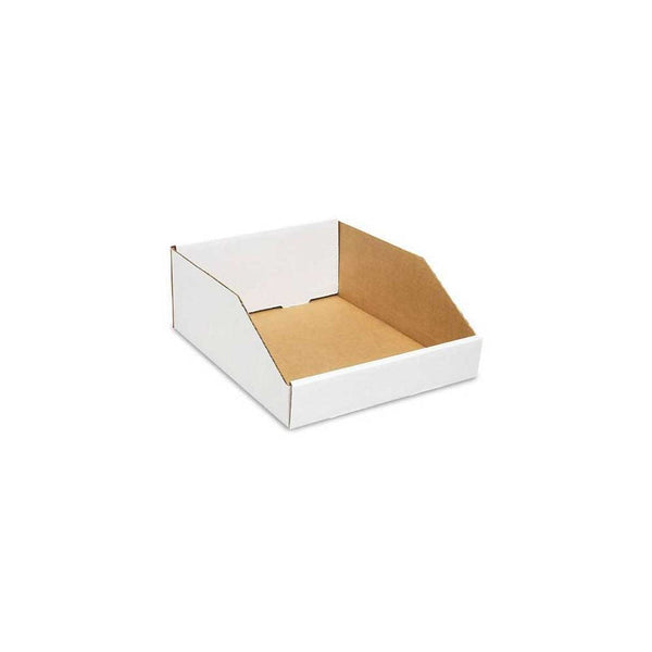 12" x 10" x 4-1/2" White Single Wall 32 ECT Corrugated Parts Bin Boxes