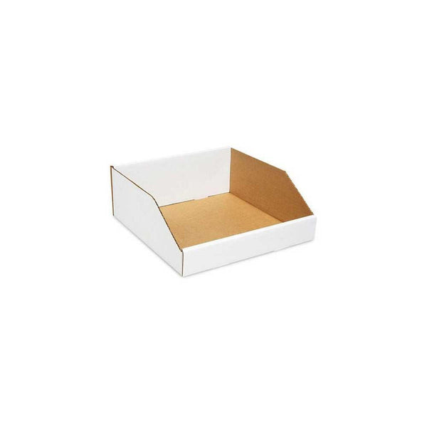 12" x 12" x 4-1/2" White Single Wall 32 ECT Corrugated Parts Bin Boxes