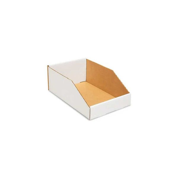 12" x 8" x 4-1/2" White Single Wall 32 ECT Corrugated Parts Bin Boxes