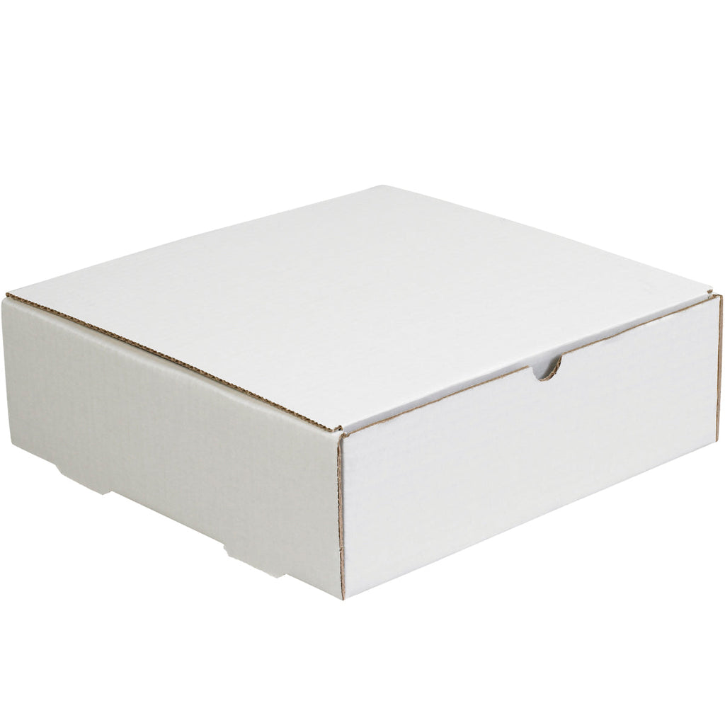 14" x 14" x 3" White Exterior / Kraft Interior Single Wall 32 ECT Corrugated RETT Boxes