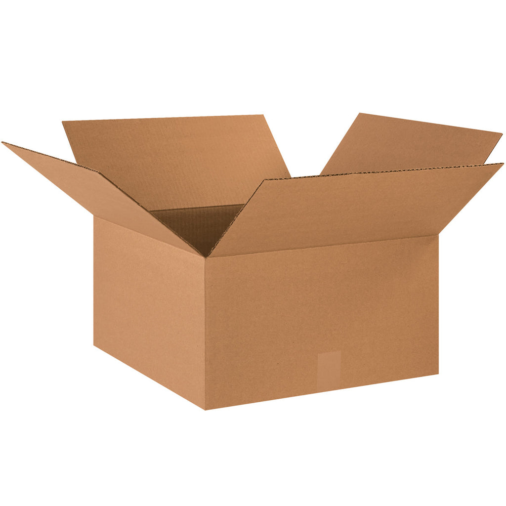 18-1/2" x 18-1/2" x 10-1/2" Kraft Single Wall 200# Corrugated RSC Boxes