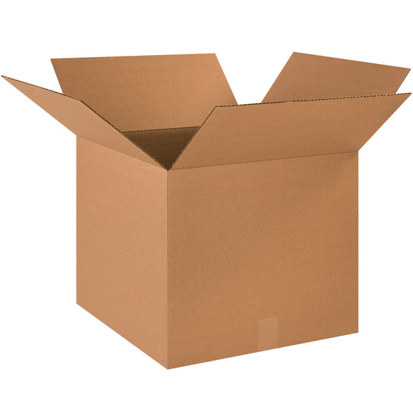 18-1/2" x 18-1/2" x 16-1/2" Kraft Single Wall 200# Corrugated RSC Boxes