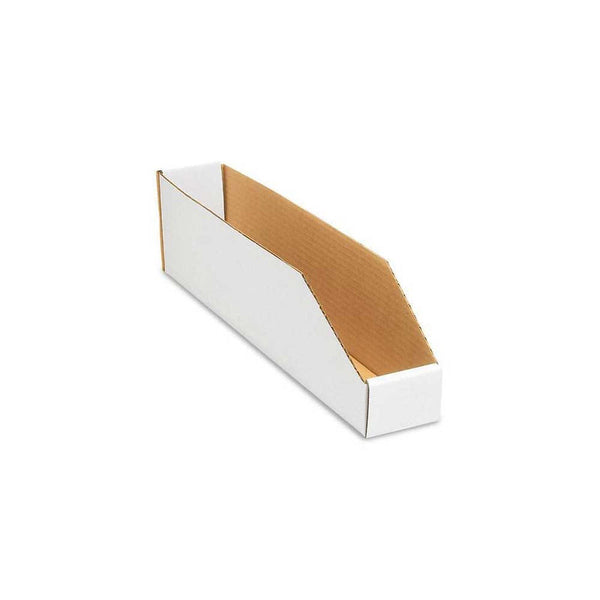 18" x 3" x 4-1/2" White Single Wall 32 ECT Corrugated Parts Bin Boxes
