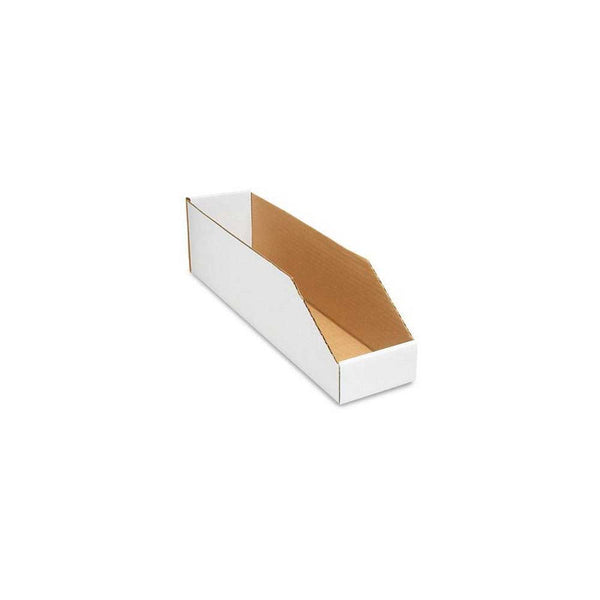 18" x 4" x 4-1/2" White Single Wall 32 ECT Corrugated Parts Bin Boxes
