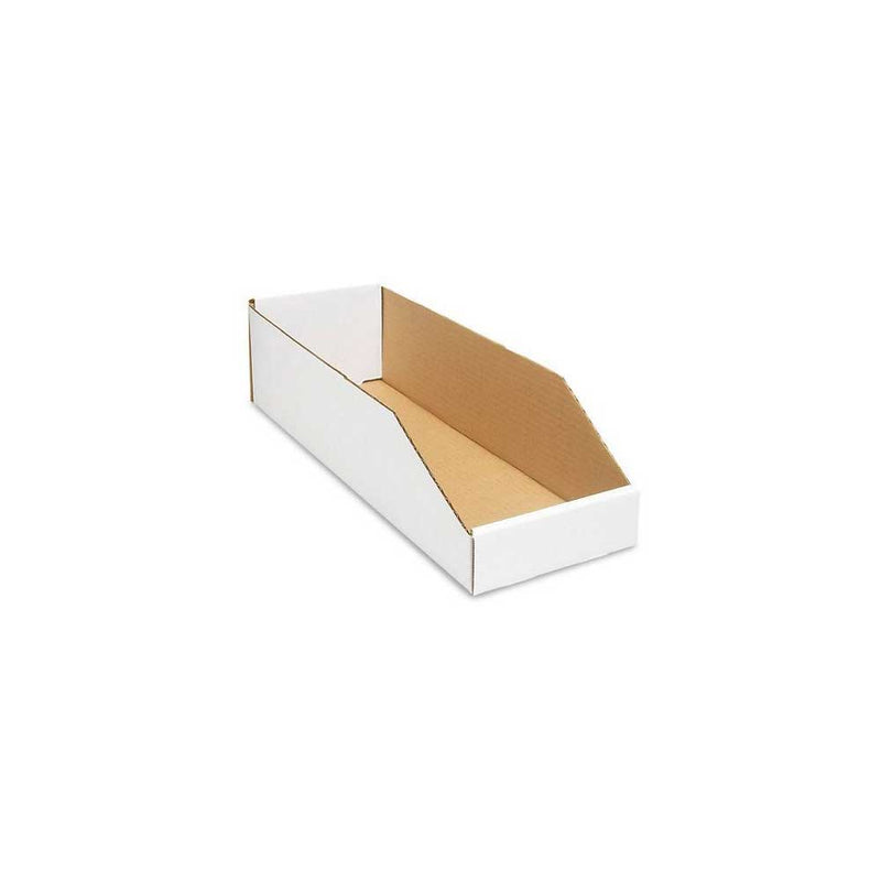 18" x 6" x 4-1/2" White Single Wall 32 ECT Corrugated Parts Bin Boxes