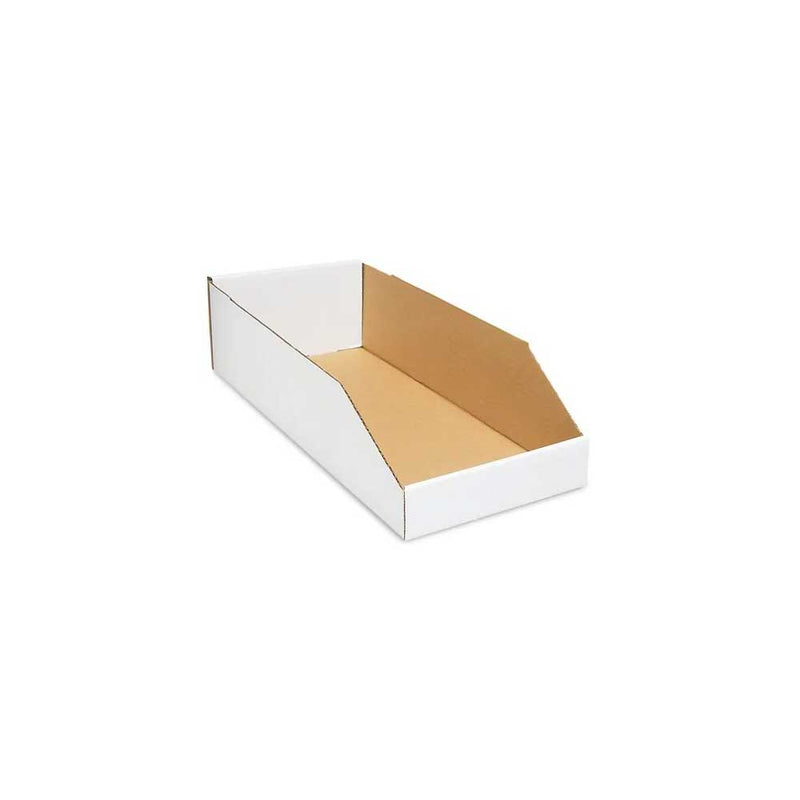 18" x 8" x 4-1/2" White Single Wall 32 ECT Corrugated Parts Bin Boxes