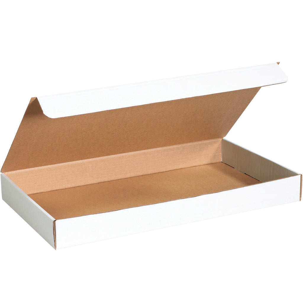 23" x 13" x 2-1/2" White Exterior / Kraft Interior Single Wall 32 ECT Corrugated RETT Mailers