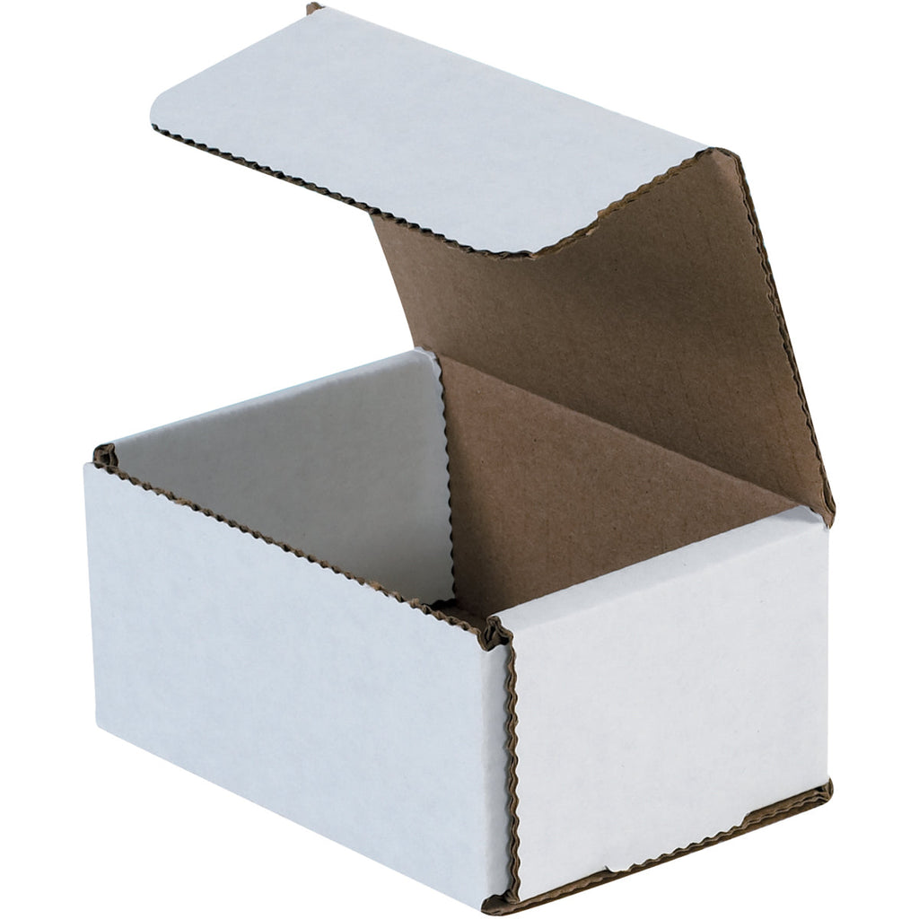 4" x 3" x 2" White Exterior / Kraft Interior Single Wall 32 ECT Corrugated RETT Mailers