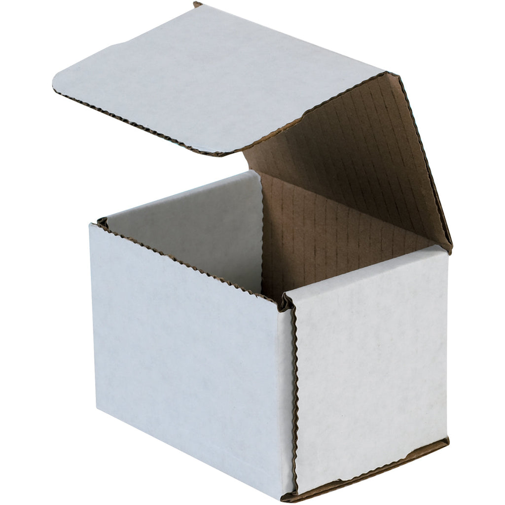 4" x 3" x 3" White Exterior / Kraft Interior Single Wall 32 ECT Corrugated OEM Mailers