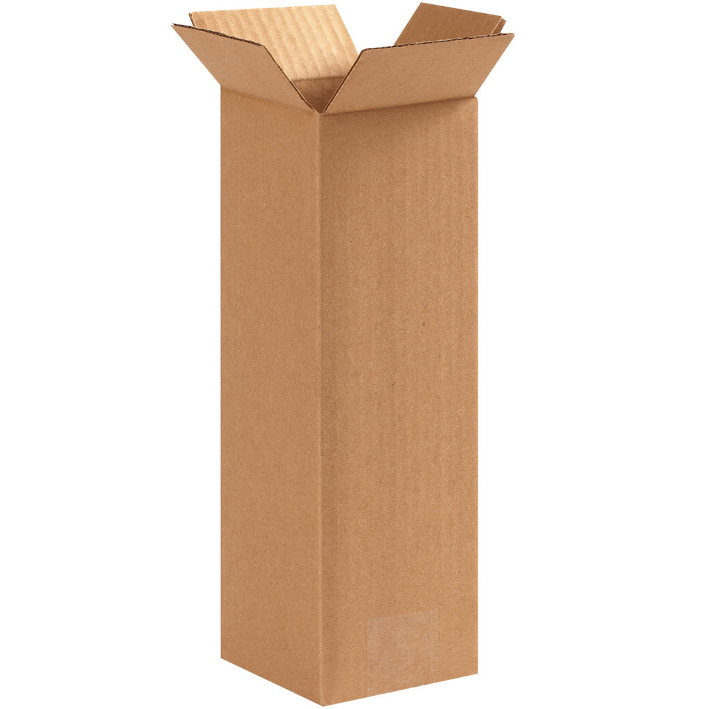 4" x 4" x 12" Kraft Single Wall 32 ECT Corrugated RSC Boxes