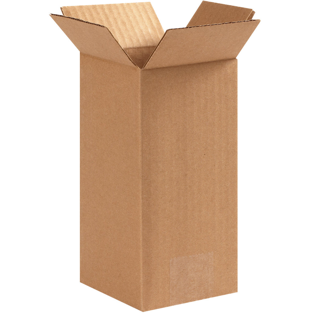4" x 4" x 8" Kraft Single Wall 32 ECT Corrugated RSC Boxes