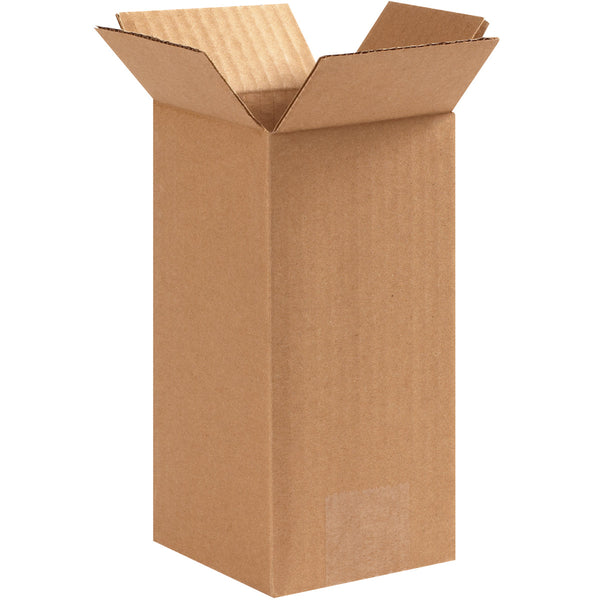 4" x 4" x 8" Kraft Single Wall 32 ECT Corrugated RSC Boxes