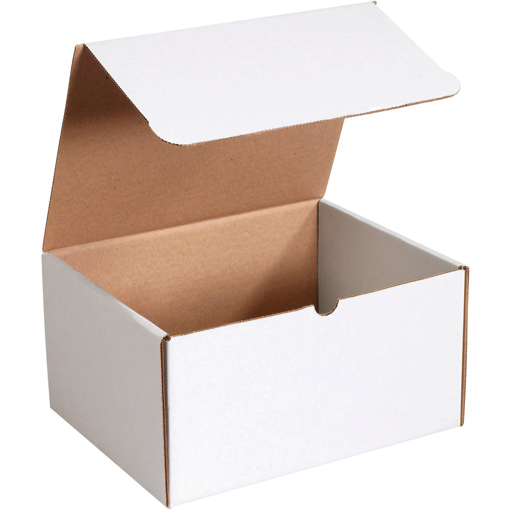 5" x 5" x 3" White Exterior / Kraft Interior Single Wall 32 ECT Corrugated RETT Mailers