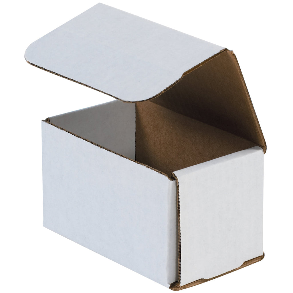 5" x 3" x 3" White Exterior / Kraft Interior Single Wall 32 ECT Corrugated RETT Mailers