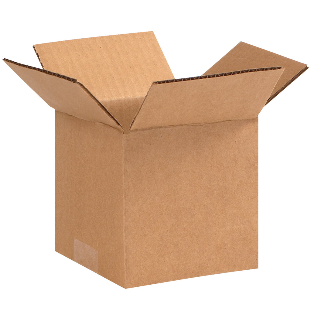 5" x 5" x 5" Kraft Single Wall 32 ECT Corrugated RSC Boxes