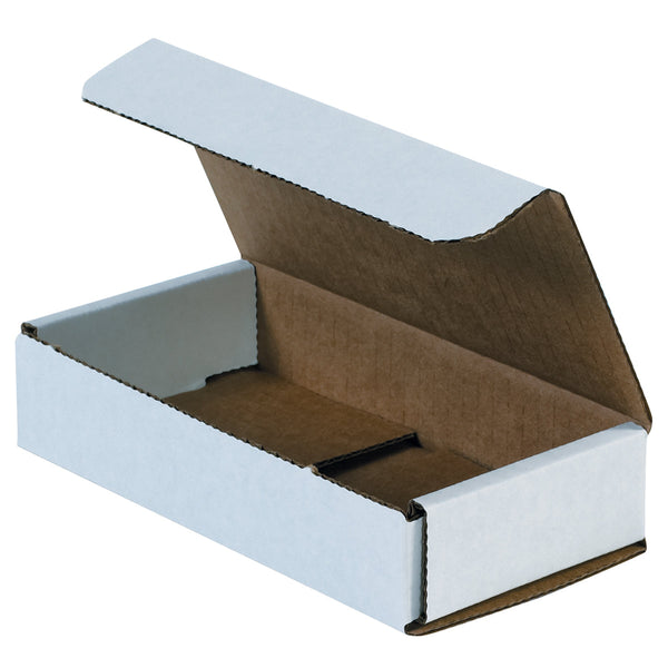 6-1/2" x 3-1/4" x 1-1/4" White Exterior / Kraft Interior Single Wall 32 ECT Corrugated OEM Mailers