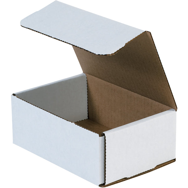 6-1/2" x 4-1/2" x 2-1/2" White Exterior / Kraft Interior Single Wall 32 ECT Corrugated OEM Mailers