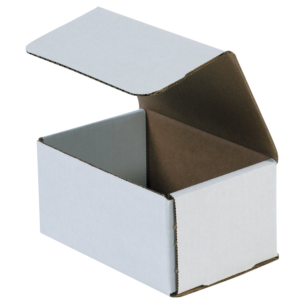 6" x 5" x 3" White Exterior / Kraft Interior Single Wall 32 ECT Corrugated OEM Mailers