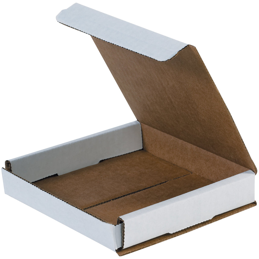 6" x 6" x 1" White Exterior / Kraft Interior Single Wall 32 ECT Corrugated RETT Boxes