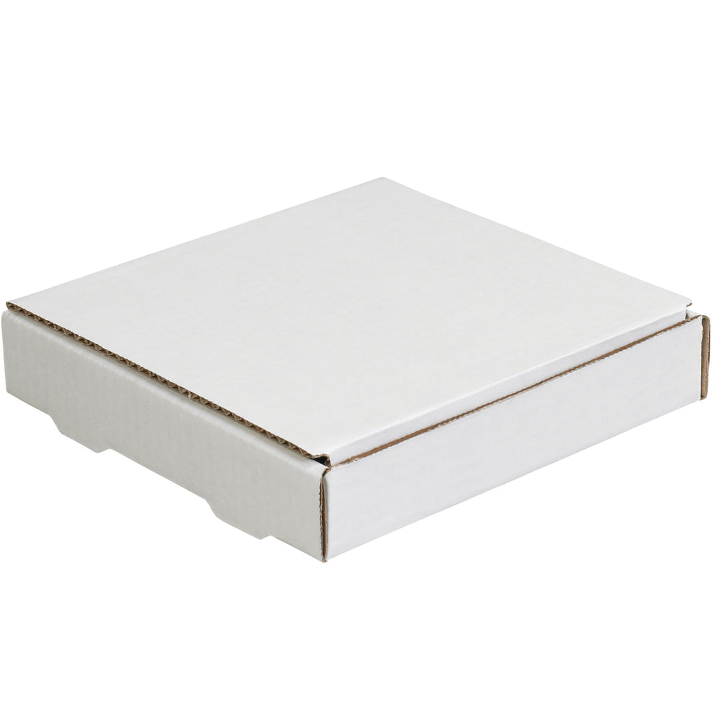 7-3/8" x 7-3/8" x 1-3/8" White Exterior / Kraft Interior Single Wall 32 ECT Corrugated RETT Boxes
