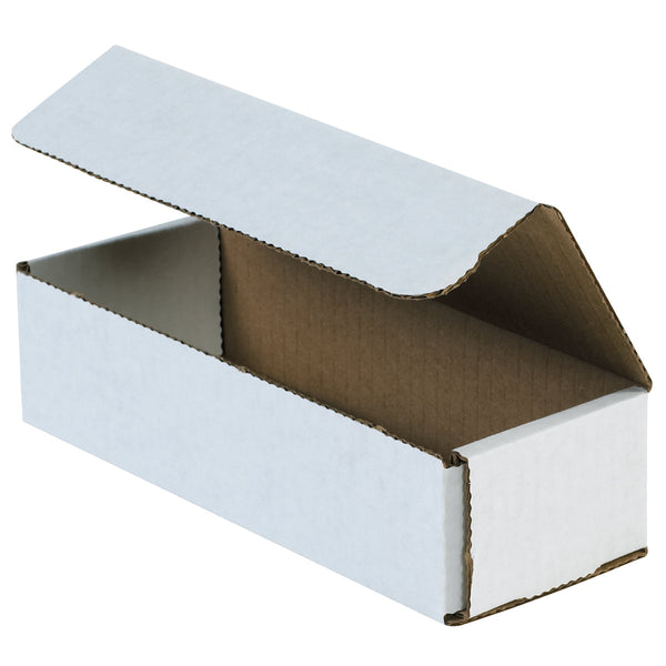 8" x 3" x 2" White Exterior / Kraft Interior Single Wall 32 ECT Corrugated RETT Boxes