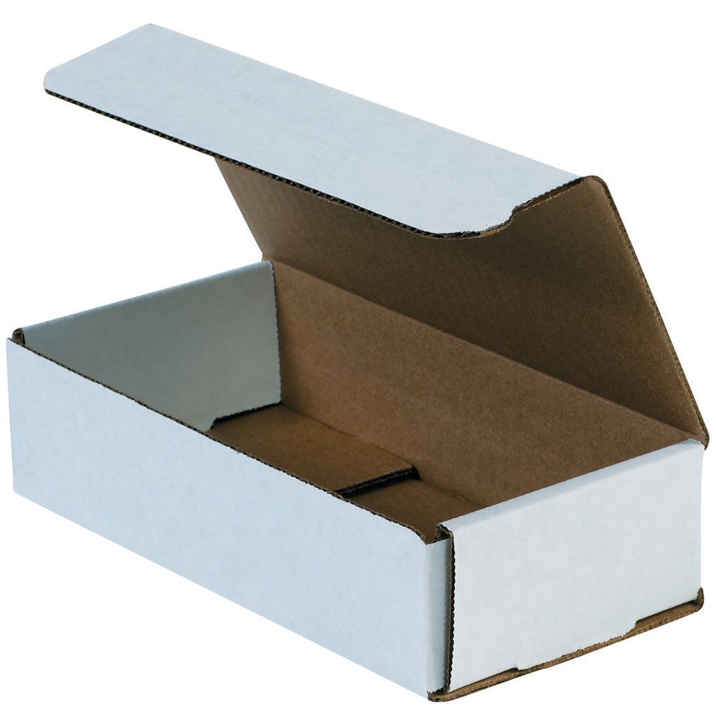 8" x 4" x 2" White Exterior / Kraft Interior Single Wall 32 ECT Corrugated OEM Mailers
