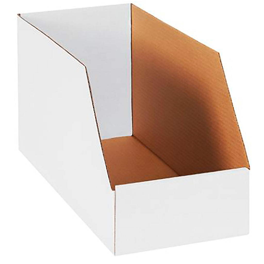 18" x 6" x 10" White Single Wall 32 ECT Corrugated Bin Boxes