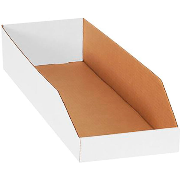 24" x 10" x 4-1/2" White Single Wall 32 ECT Corrugated Bin Boxes