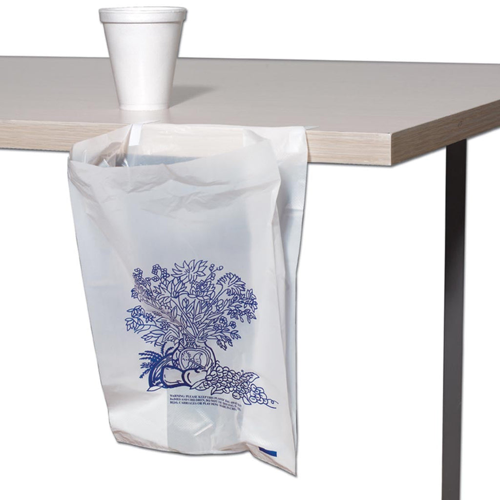 7" x 4" x 11" White 0.5 mil HDPE Bedside Bags