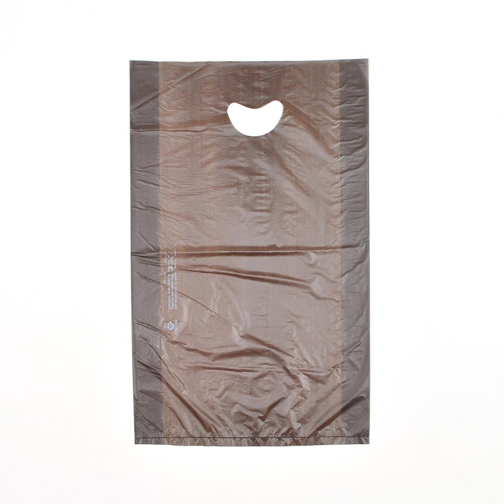 12" x 3" x 18" Chocolate with Die Cut Handle 0.7 mil HDPE Merchandise Bags