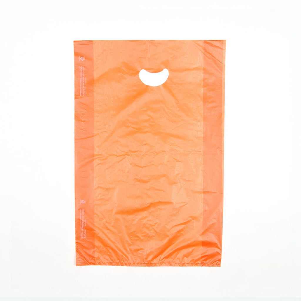 13" x 3" x 21" Orange 0.7 mil HDPE Merchandise Bags