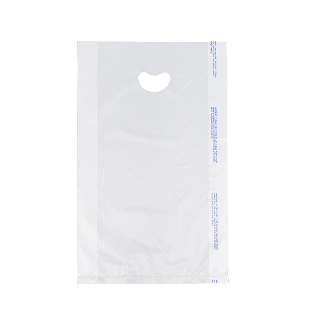 13" x 3" x 21" White 0.7 mil HDPE Merchandise Bags