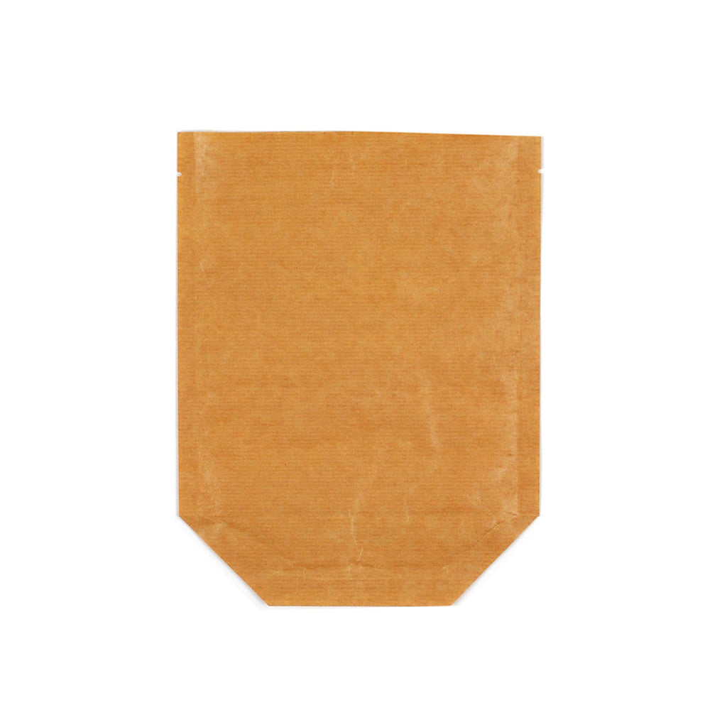 6" x 9 + 3-1/2 BG" Brown Compostable, Stand-Up, 8 oz 96 GSM HDPE Food Pouches