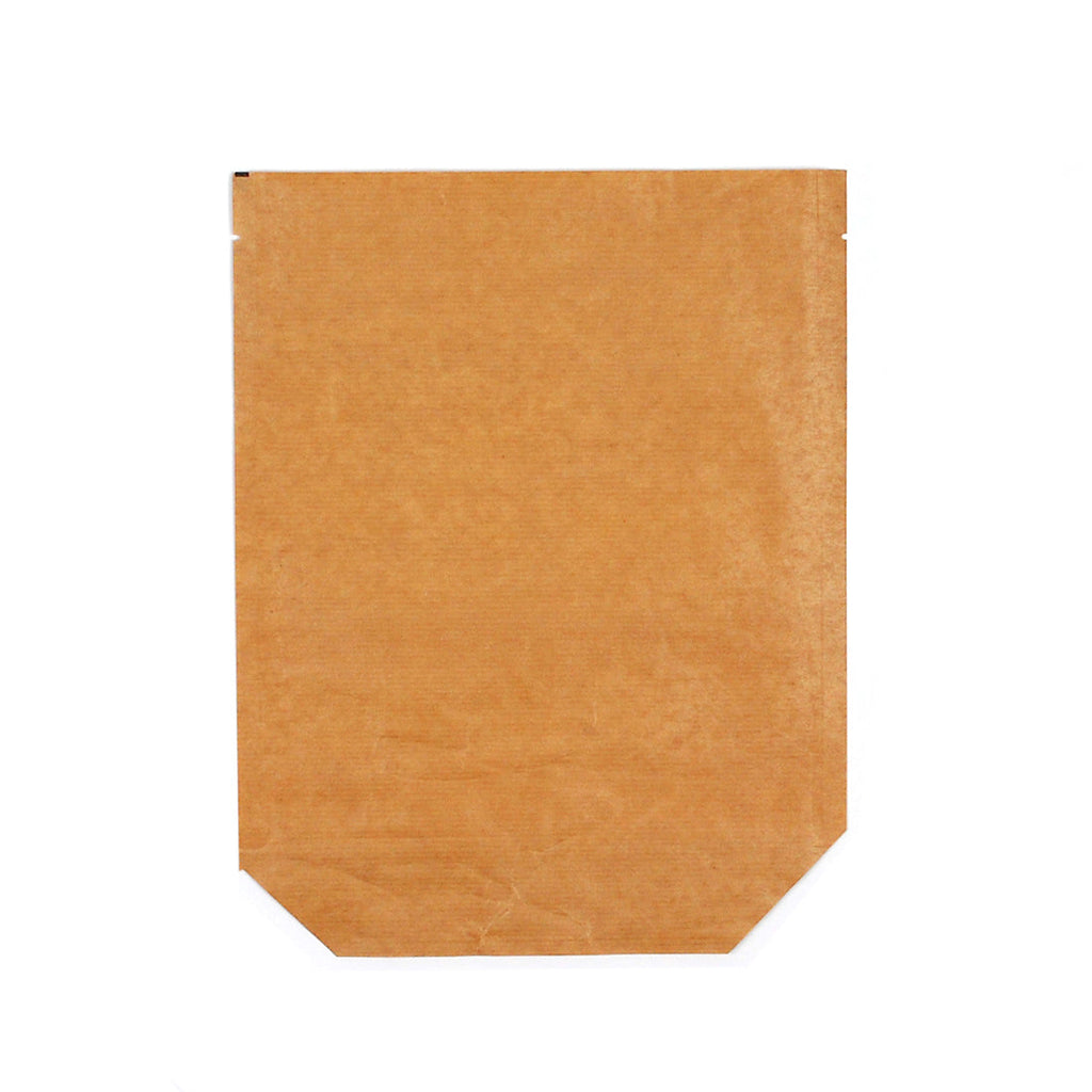 7-1/2" x 10 + 3-1/2 BG" Brown Compostable, Stand-Up, 16 oz 96 GSM HDPE Food Pouches