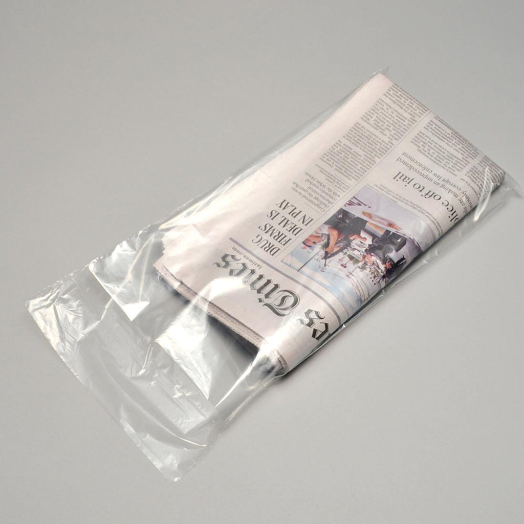 8-1/2" x 14-1/2 + 4 FB" Clear Flip-loc™, Flip Top 0.8 mil LDPE Newspaper Bags