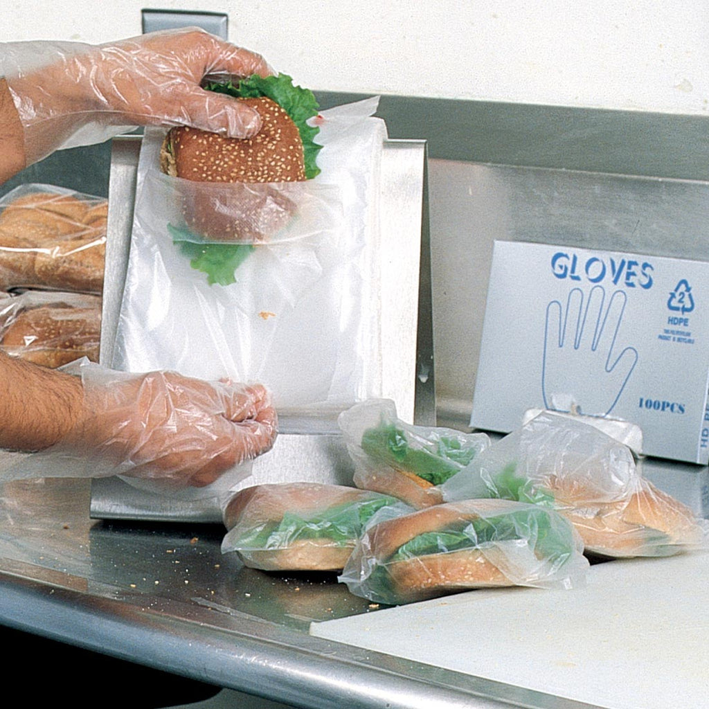 5-1/2" x 5 1/2 + 1-1/2 FB" Clear Flip Top, Saddle Pack 0.5 mil HDPE Sandwich Bags