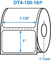 1-1/2" x 1" White 1 in. core, with perforation Perm. adhesive Direct Thermal Labels