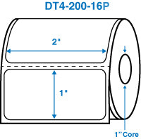 2" x 1" White 1 in. core, with perforation Perm. adhesive Direct Thermal Labels