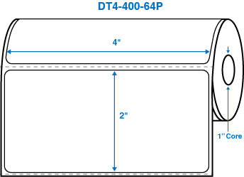 4" x 2" White 1 in. core, with perforation Perm. adhesive Direct Thermal Labels