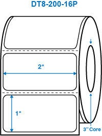 2" x 1" White 3 in. core, with perforation Perm. adhesive Direct Thermal Labels