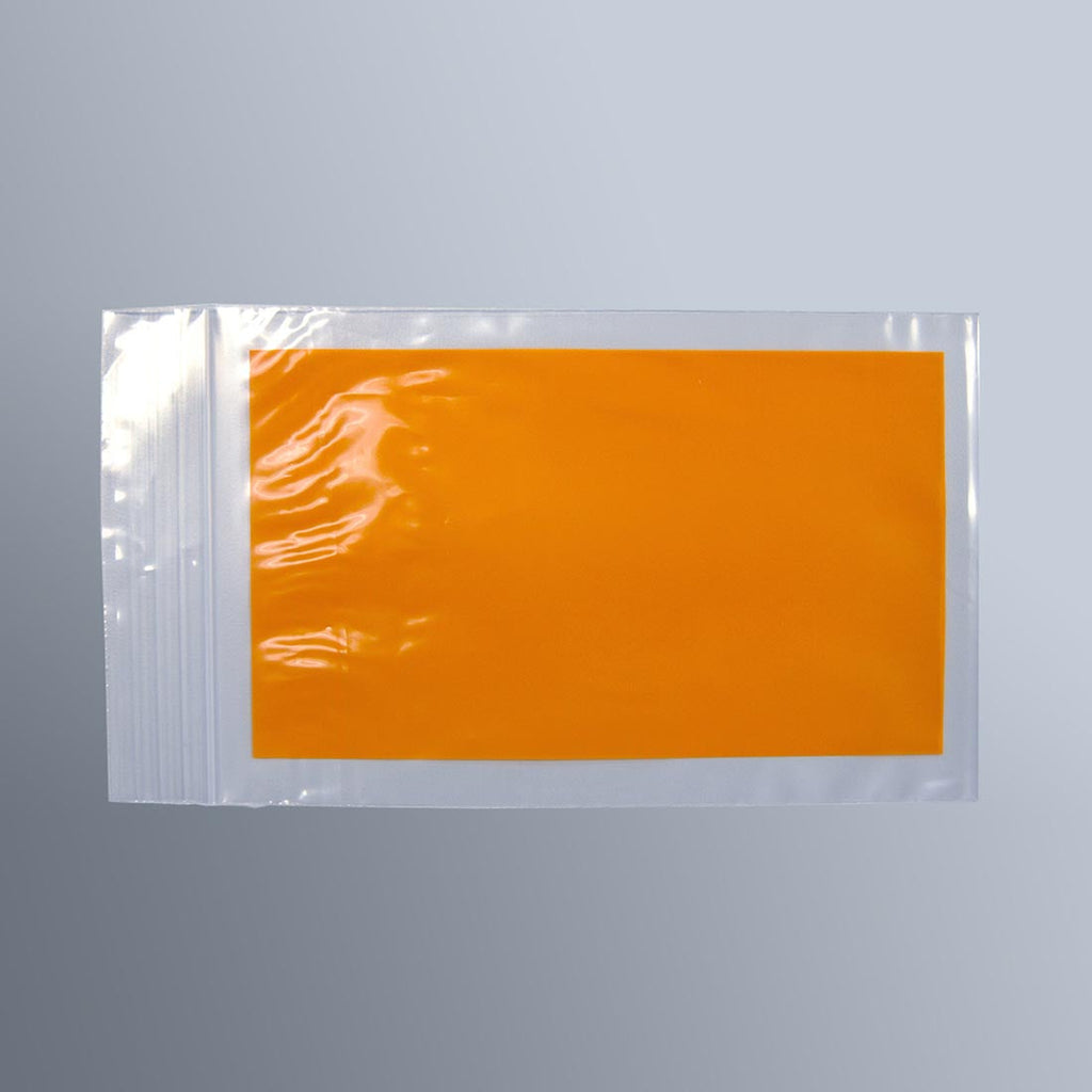 4" x 6" Orange Zipper 2 mil LDPE Block Bags