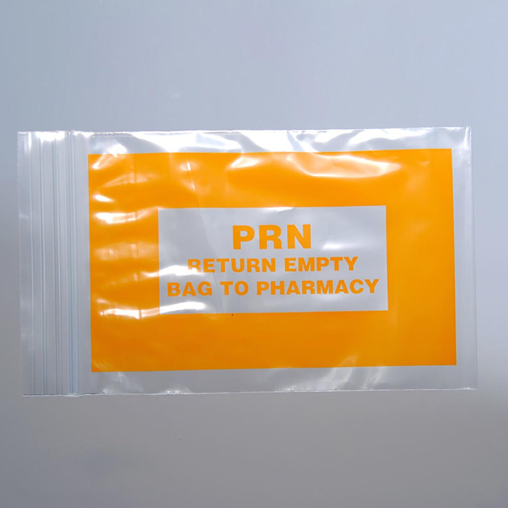 6" x 9" Orange Zipper 2 mil LDPE PRN Bags
