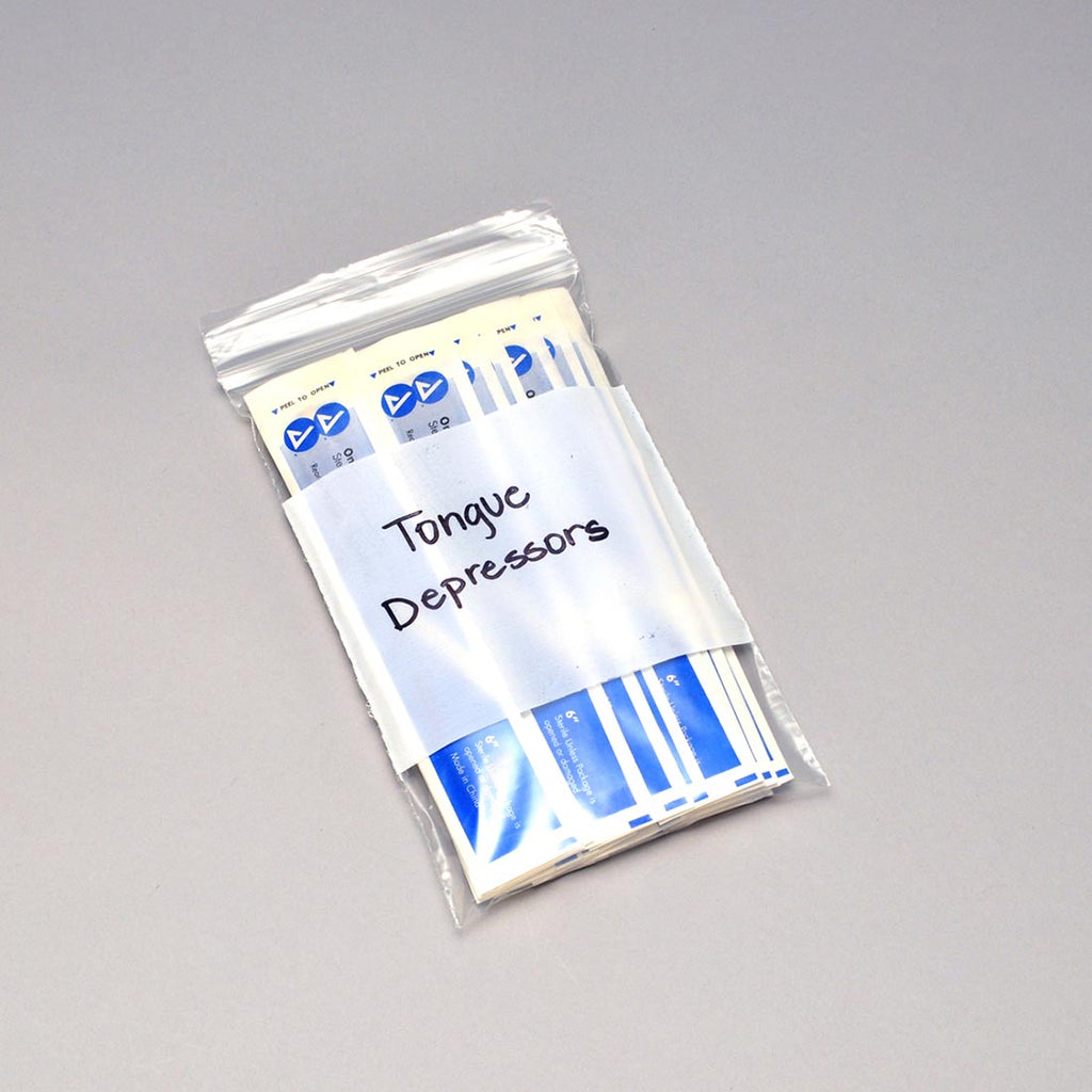 6" x 9" Clear with Write-On Block, Single Track, Zipper 2 mil LDPE Reclosable Bags