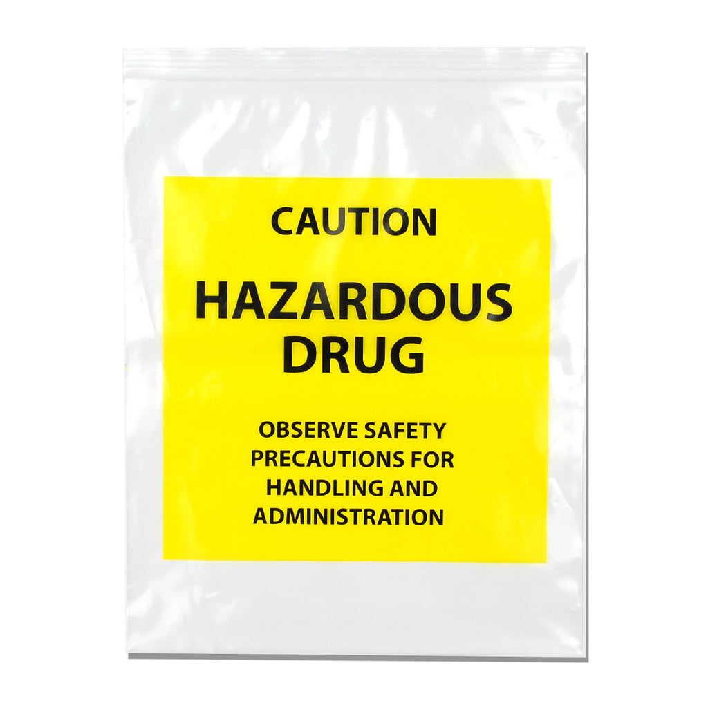 12" x 15" Clear Zipper 4 mil LDPE Hazardous Drug Bags